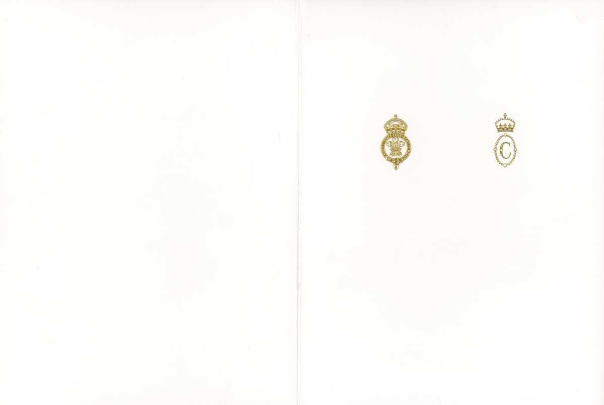 AUTOGRAPH, ROYALTY. A royal Christmas card signed and inscribed by King Charles III and Camilla, - Bild 2 aus 3