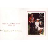 AUTOGRAPH, ROYALTY. A royal Christmas card signed by King Charles III, when prince, and Diana,