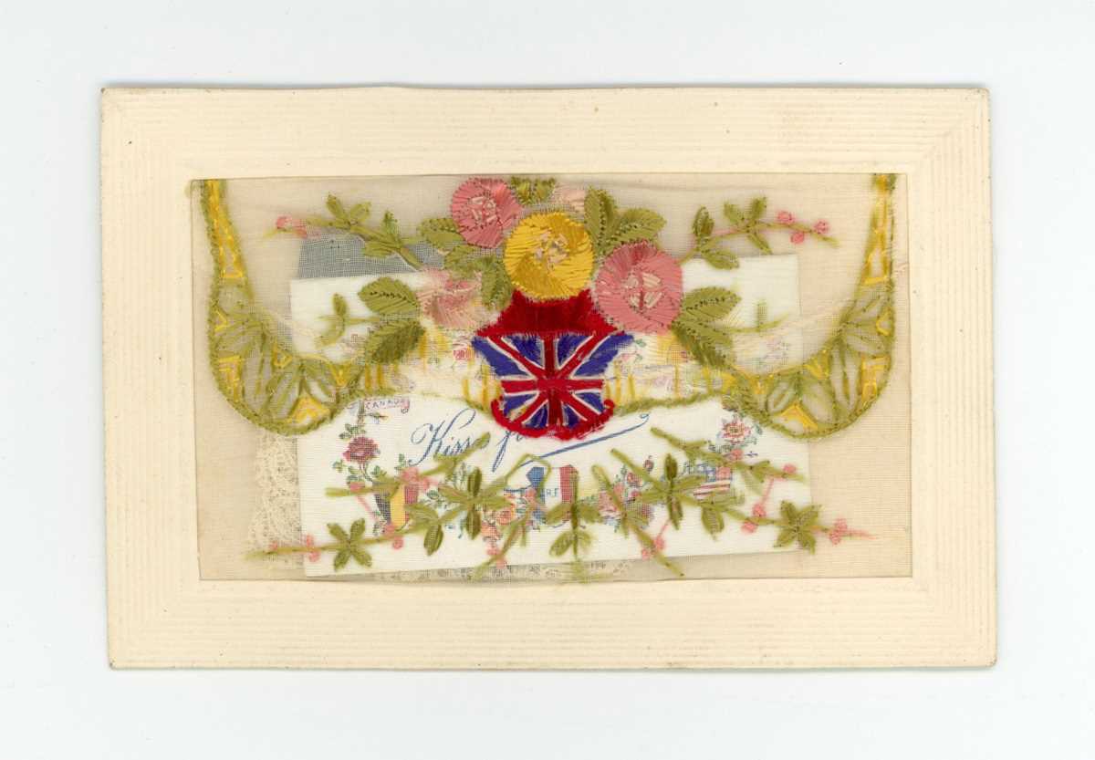 A group of nine First World War embroidered silk greetings postcards including five with - Image 5 of 10