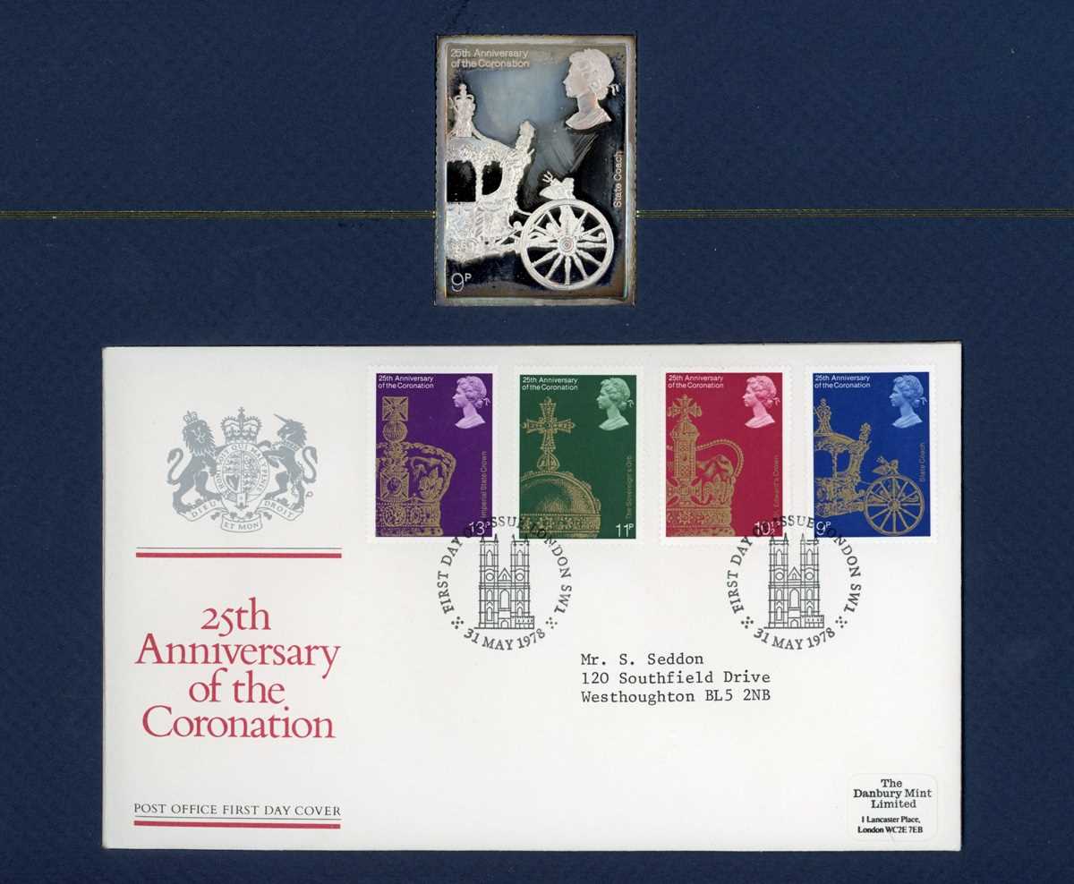 1978 Post Office commemorative stamp album, first day covers with six solid sterling silver stamp - Bild 3 aus 6