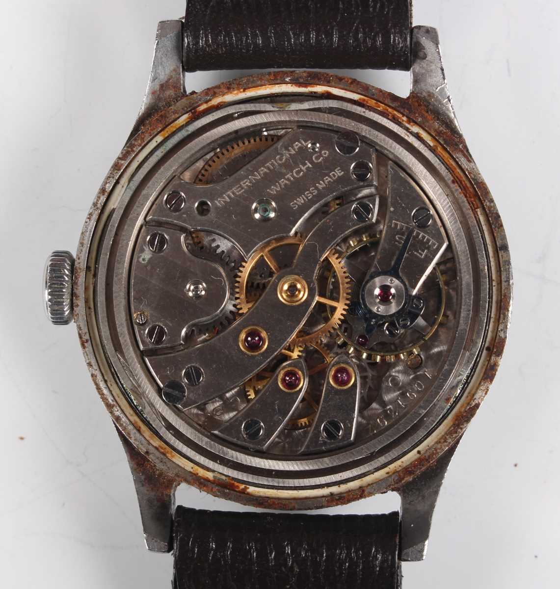An International Watch Co (IWC) steel cased gentleman's wristwatch, circa 1943-44, the signed and - Image 2 of 5