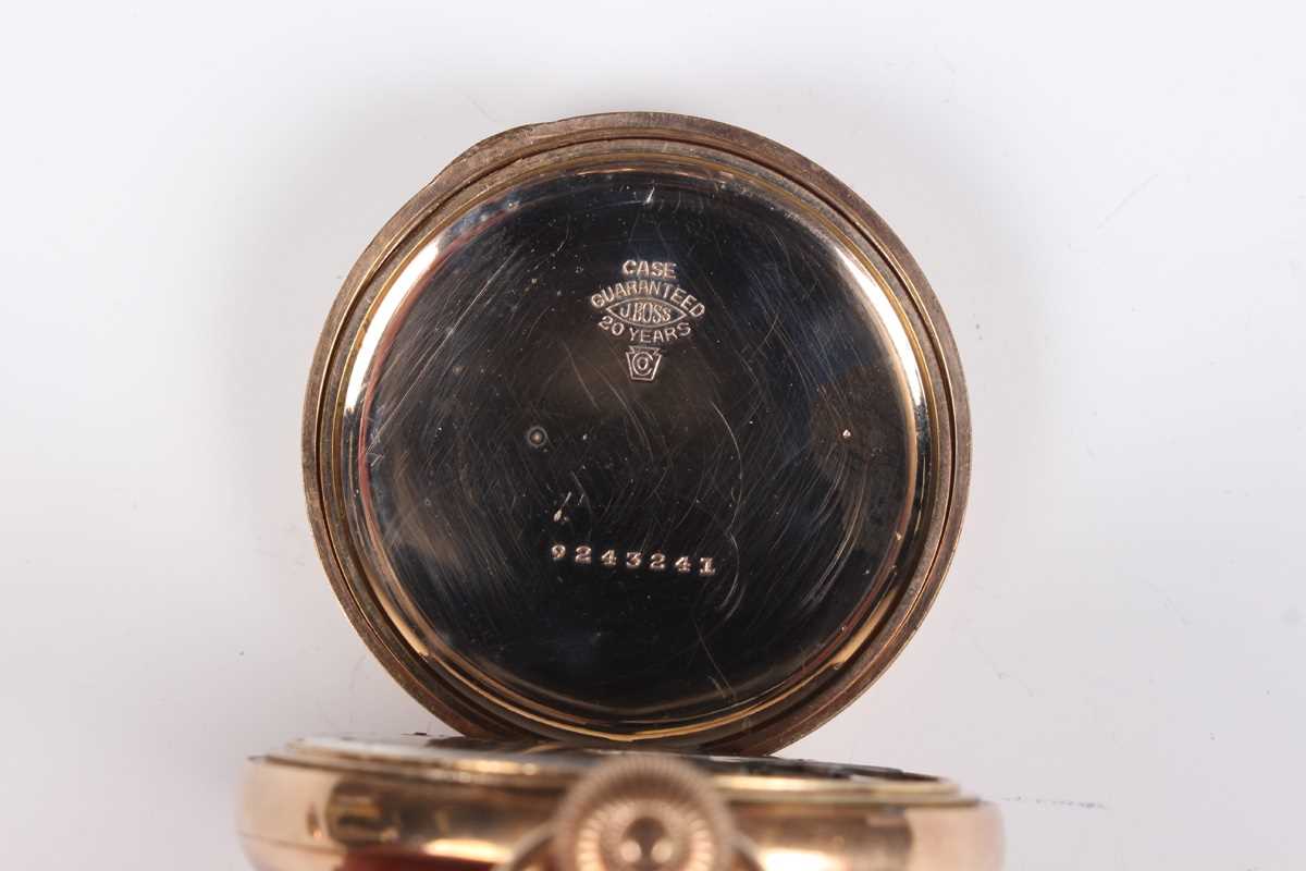 A Waltham gilt metal hunting cased keyless wind gentleman's pocket watch, the signed dial with - Image 10 of 13