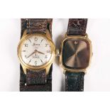 A Bassin Super-Automatic gilt metal fronted and steel backed gentleman's wristwatch, the signed
