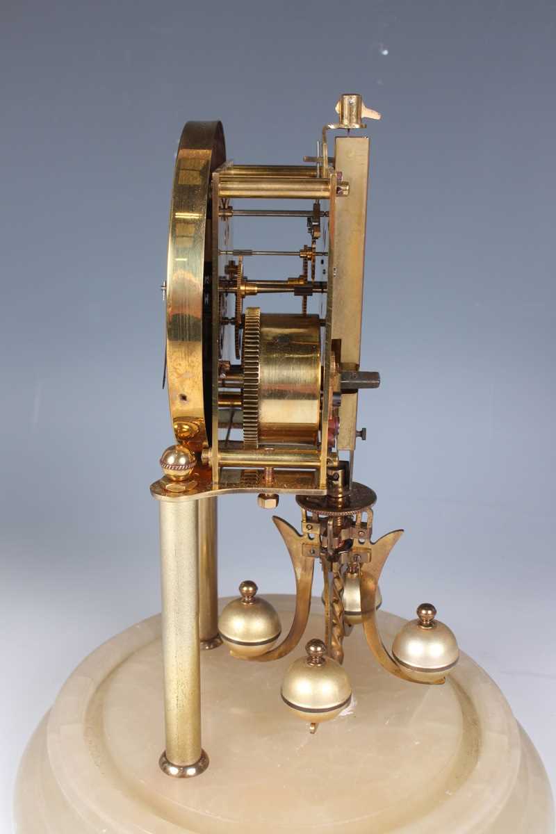 A 20th century brass lantern clock style mantel timepiece, height 24cm, together with a brass - Image 10 of 16