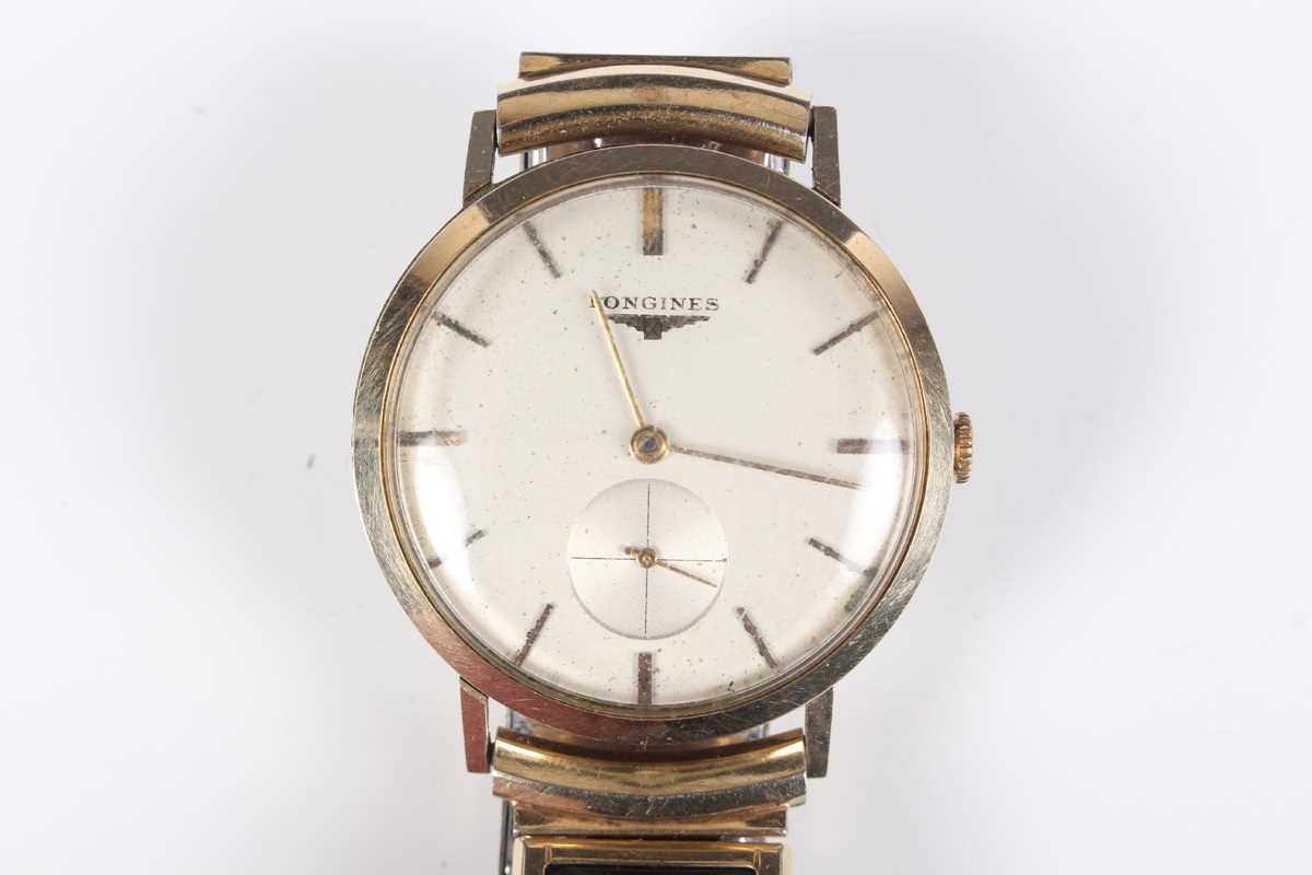 A Longines gilt metal circular cased gentleman's wristwatch, circa 1957, the signed and jewelled 23Z - Bild 2 aus 10