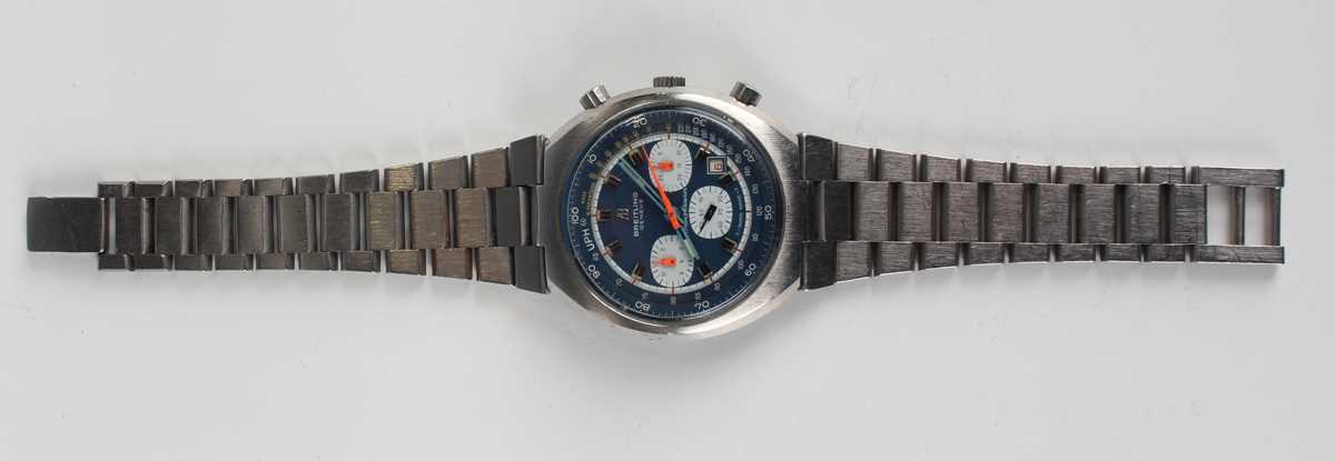 A Breitling Transocean chronograph stainless steel gentleman's bracelet wristwatch, Ref. 7102, circa - Image 6 of 6