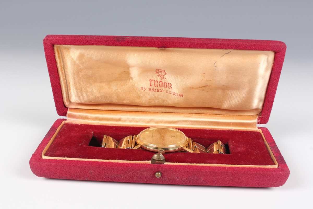 A Tudor Shock-Resisting 18ct gold circular cased gentleman's wristwatch, Ref. 1588, with signed - Image 7 of 7