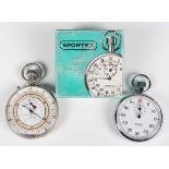 A Venner Time Switches Ltd nickel cased keyless wind chronograph pocket timer, the signed