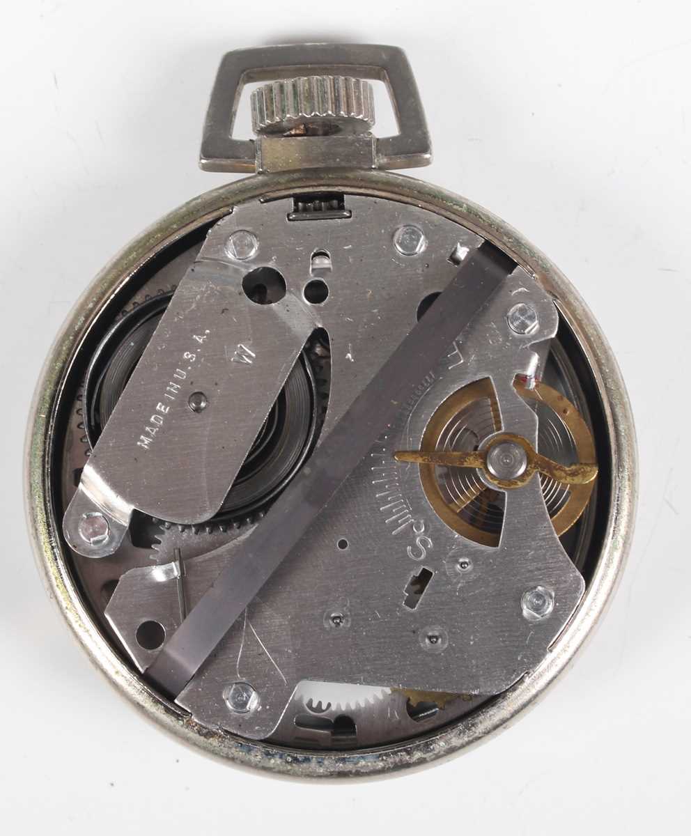 A green enamelled keyless wind open-faced lady’s fob watch with unsigned jewelled cylinder movement, - Image 14 of 26