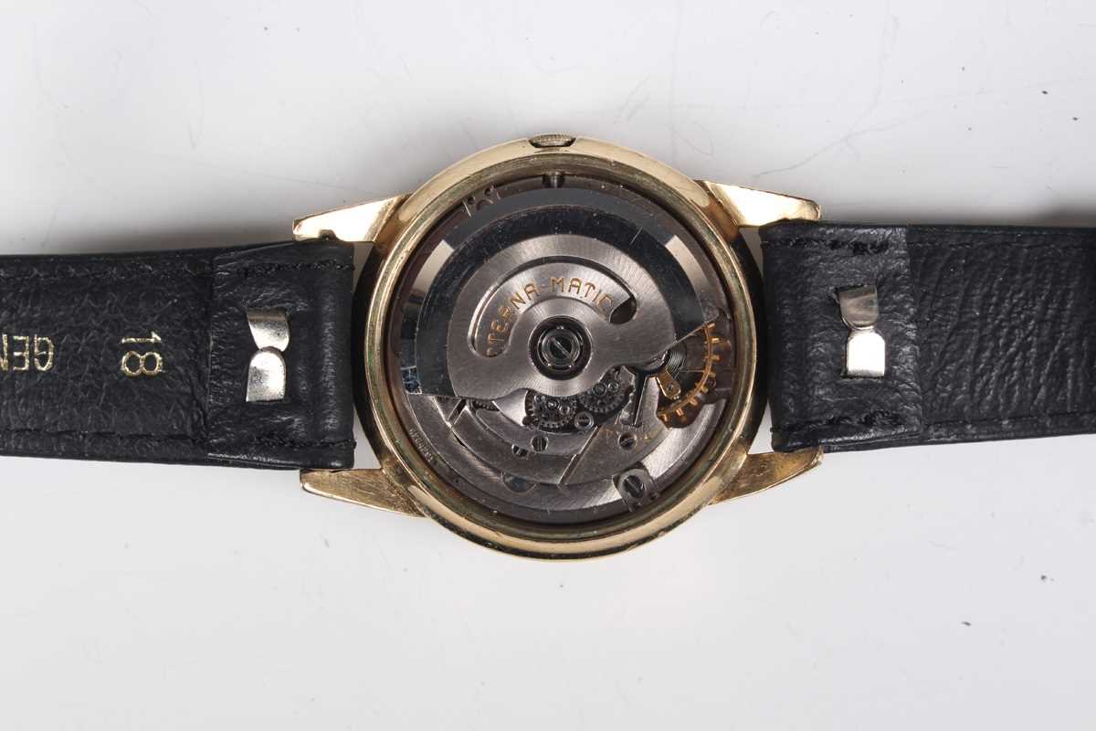 An Eterna-matic gilt metal fronted and steel backed circular cased gentleman's wristwatch with - Bild 3 aus 8