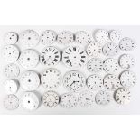 A collection of eighty white enamelled pocket watch dials, 18th century and later, some signed,