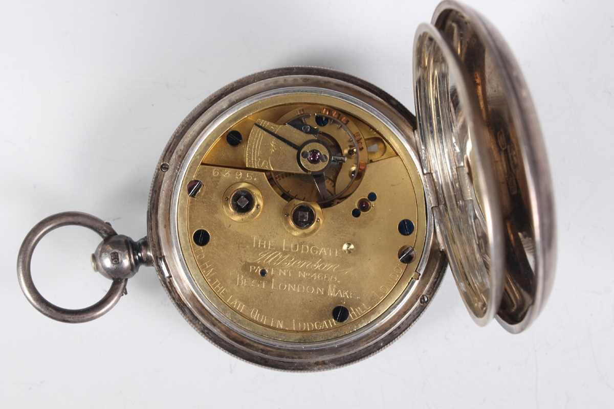 A J.W. Benson London silver cased keywind open-faced gentleman’s pocket watch, the gilt jewelled - Image 3 of 14