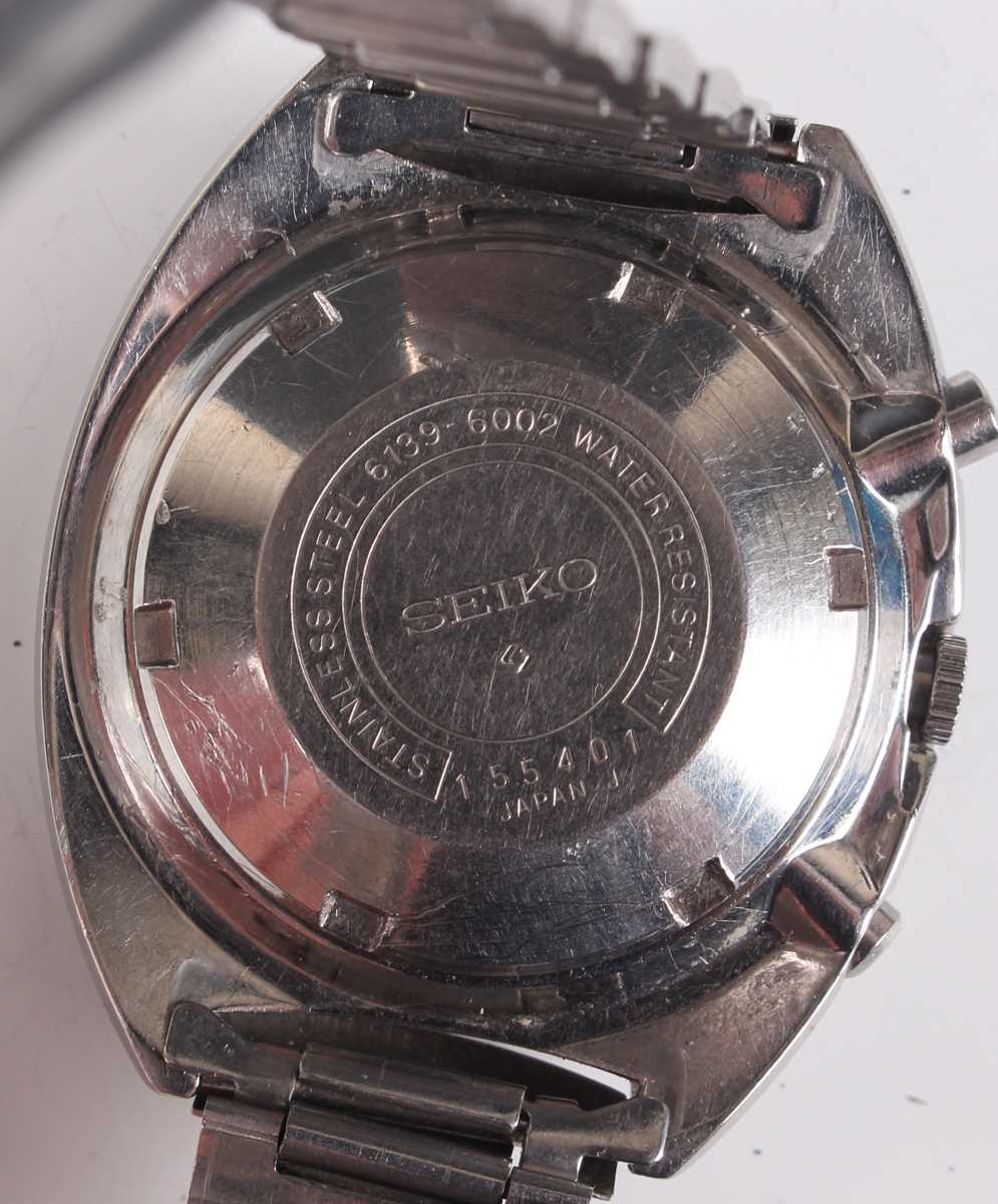A Seiko 'Pogue' Chronograph Automatic stainless steel gentleman's bracelet wristwatch, Ref. 6139- - Bild 5 aus 7