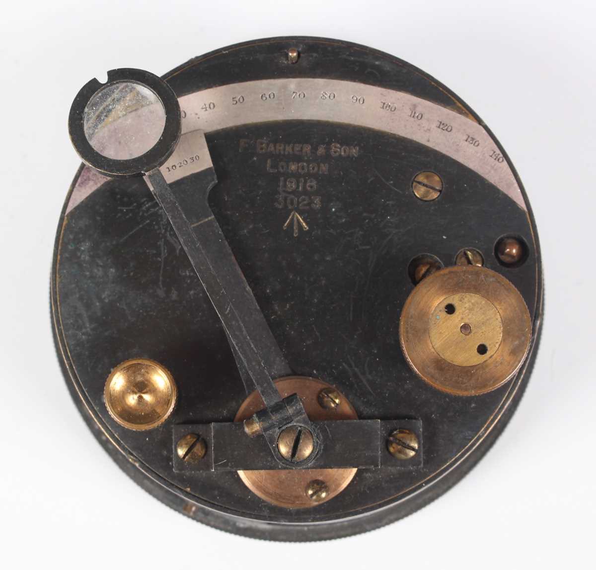 A late 19th century gilt brass pocket barometer altimeter, the silvered dial with semicircular - Image 6 of 13