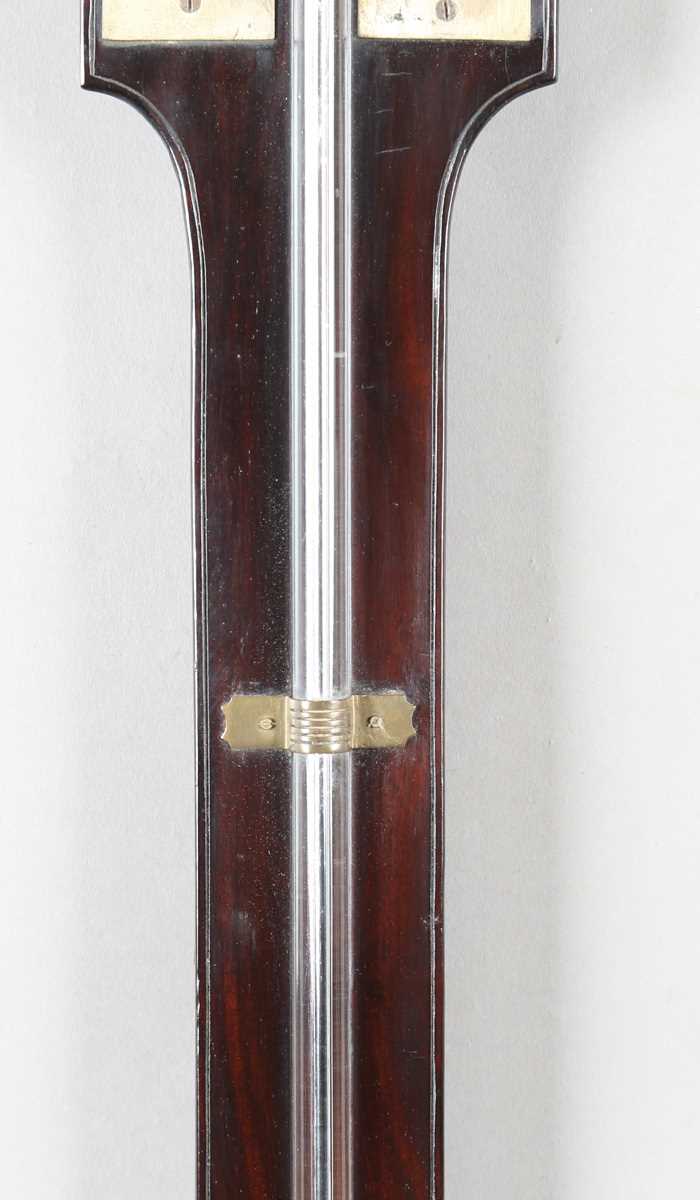A late George III mahogany stick barometer, the silvered dial with vernier scale and signed 'Storr - Image 2 of 5