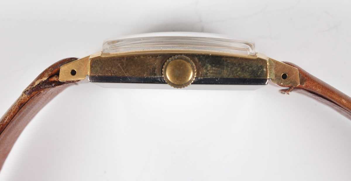 A Helvetia Automatic gilt metal fronted and steel backed square cased gentleman's wristwatch with - Image 13 of 16