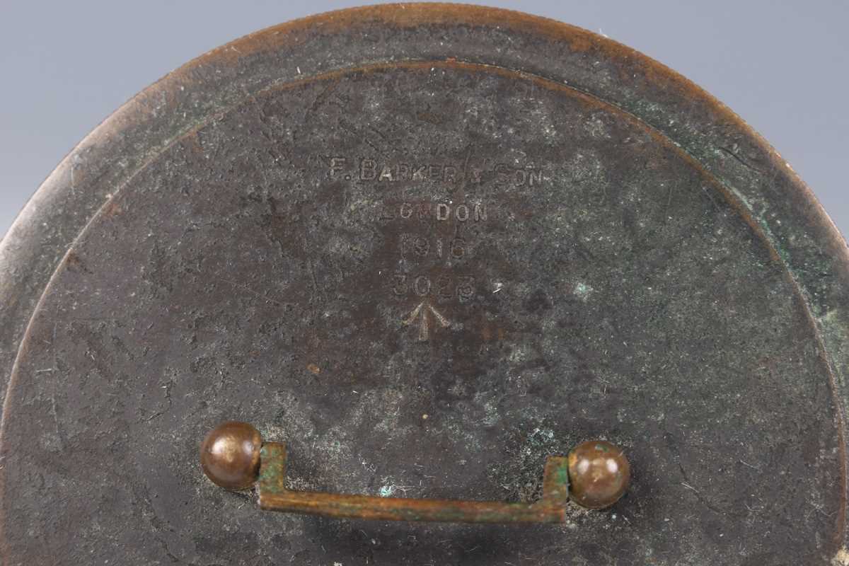 A late 19th century gilt brass pocket barometer altimeter, the silvered dial with semicircular - Image 11 of 13