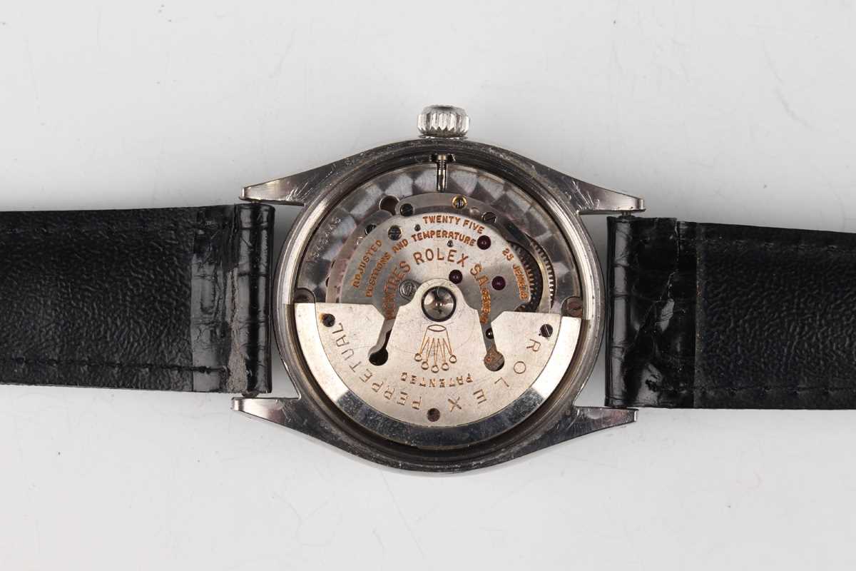 A Rolex Oyster-Perpetual steel cased gentleman's wristwatch, Ref. 6565, circa 1957, with signed - Bild 2 aus 8
