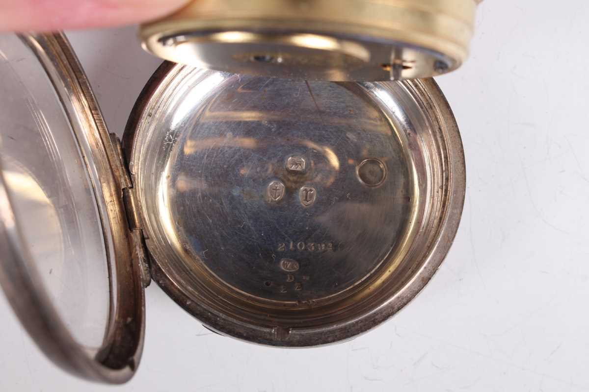 A J.W. Benson London silver cased keywind open-faced gentleman’s pocket watch, the gilt jewelled - Image 9 of 14