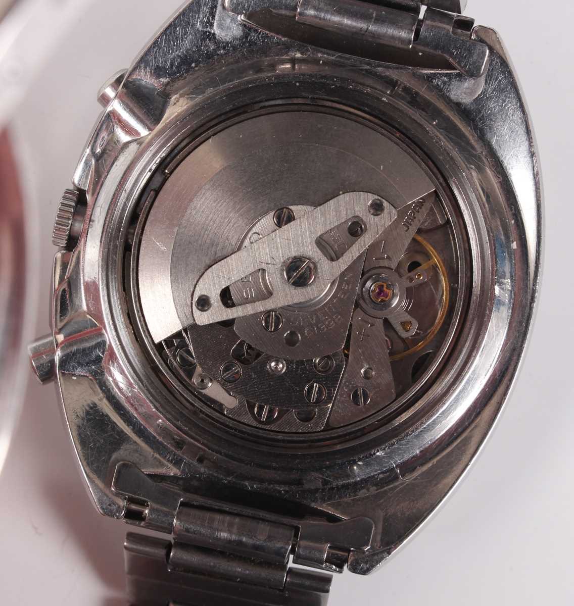 A Seiko 'Pogue' Chronograph Automatic stainless steel gentleman's bracelet wristwatch, Ref. 6139- - Bild 4 aus 7