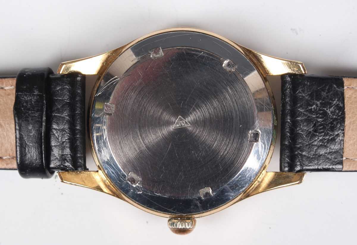 A Girard-Perregaux Gyromatic gilt metal fronted and steel backed gentleman's wristwatch, the - Bild 6 aus 8