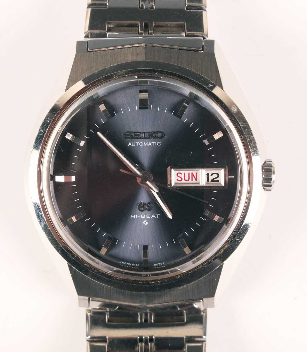 A Seiko Automatic Hi-Beat stainless steel gentleman's bracelet wristwatch, Ref. 6146-8050, circa May