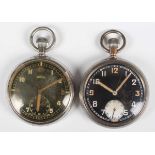 A Bravingtons MoD issue nickel cased keyless wind open faced gentleman's pocket watch with