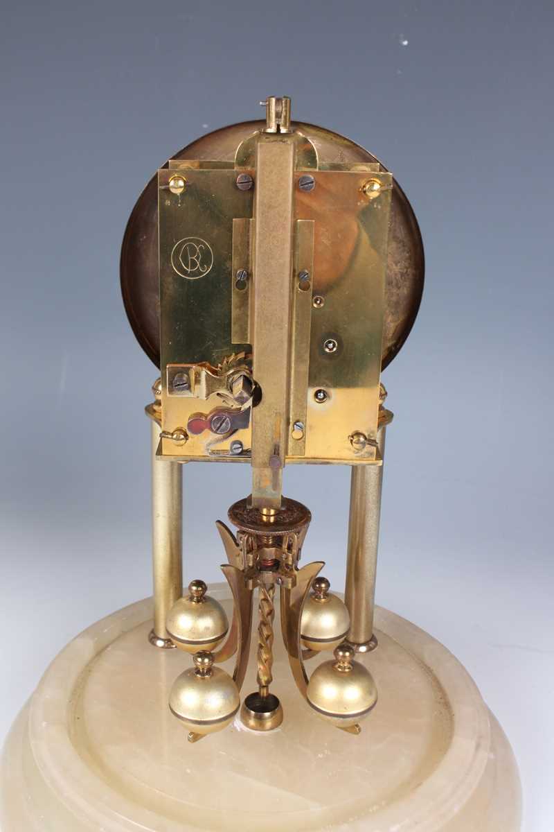 A 20th century brass lantern clock style mantel timepiece, height 24cm, together with a brass - Image 9 of 16