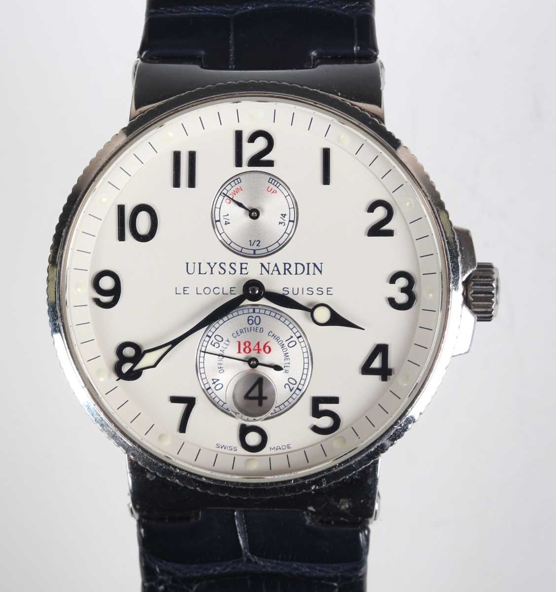 An Ulysse Nardin Marine Chronometer Automatic steel cased gentleman's wristwatch, Ref. 263-66, the