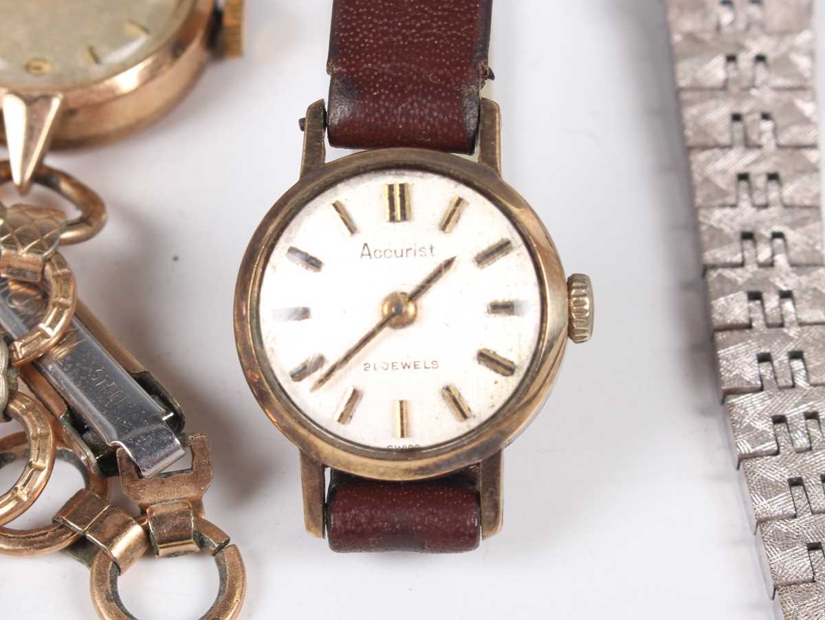 An Accurist 9ct gold circular cased lady’s wristwatch, import mark Edinburgh 1968, case diameter 1. - Image 3 of 6