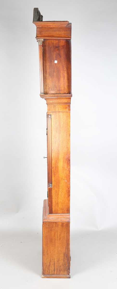 A George III oak and mahogany longcase clock with eight day movement striking on a bell, the 13-inch - Image 10 of 11