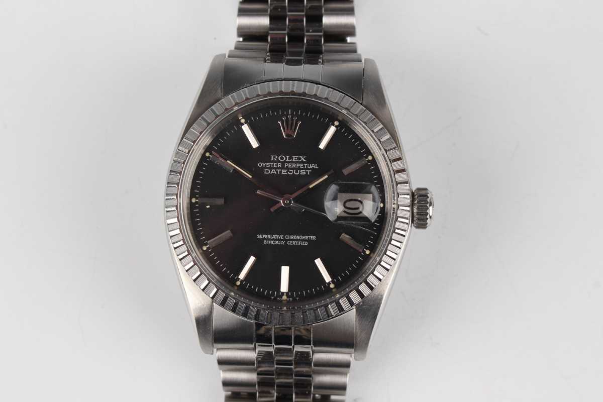 A Rolex Oyster Perpetual Datejust stainless steel gentleman's bracelet wristwatch, Ref. 1603,