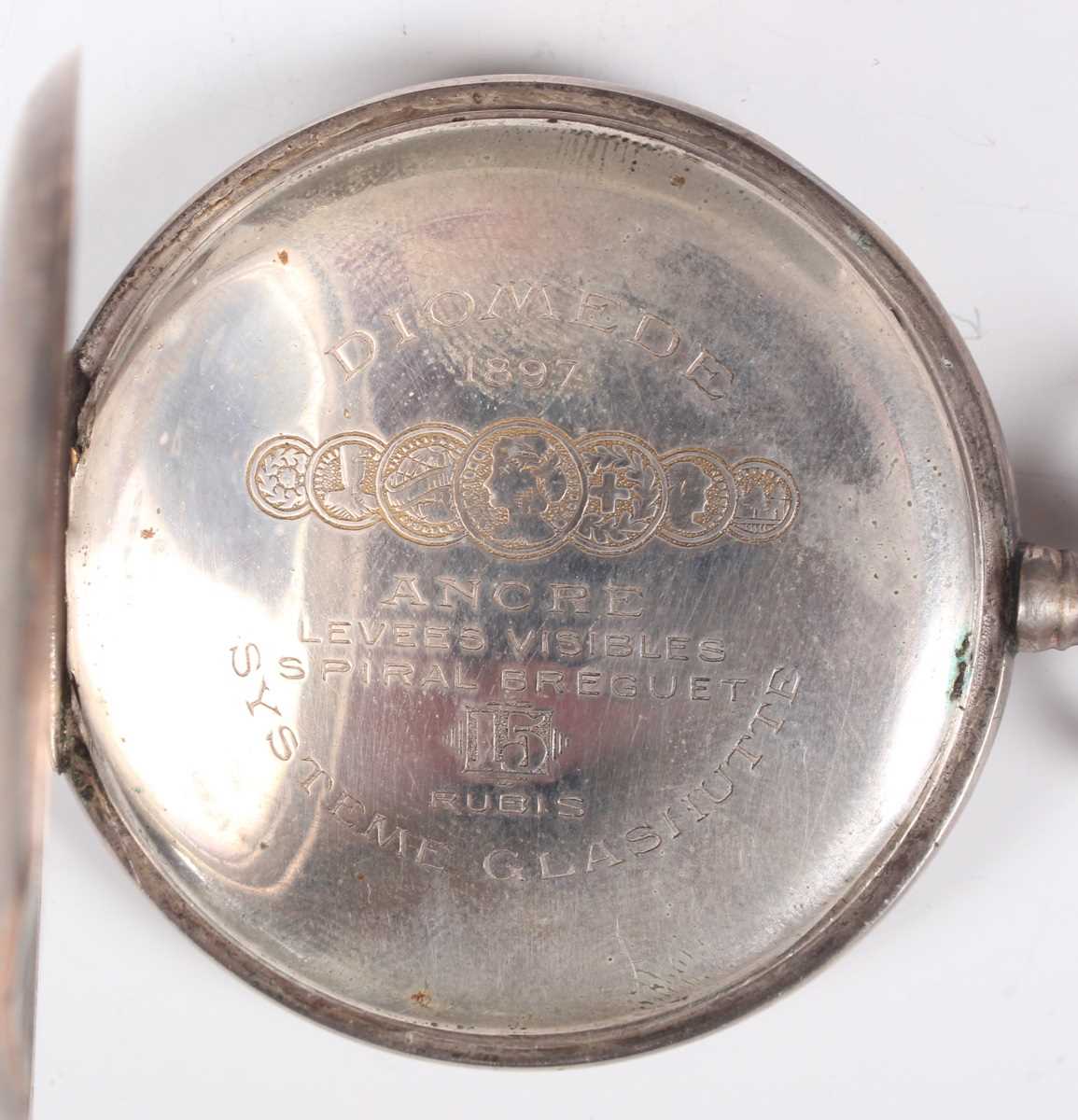 A silver cased keyless wind open faced gentleman's pocket watch, the dial detailed 'Johann Jorgo - Bild 29 aus 31