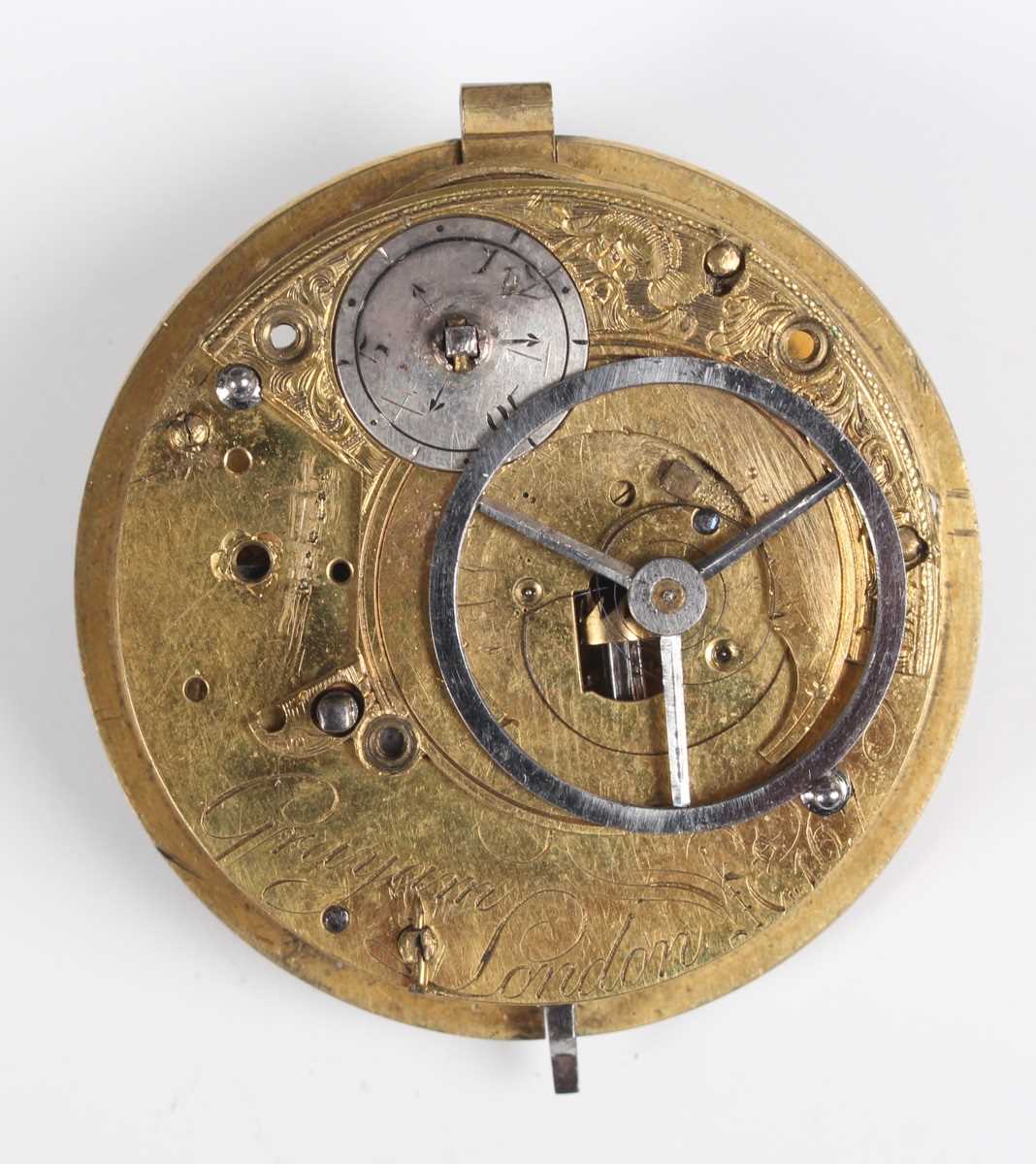 Three 18th century French gilt fusee pocket watch movements, each signed, including 'Michau a Paris' - Bild 9 aus 38