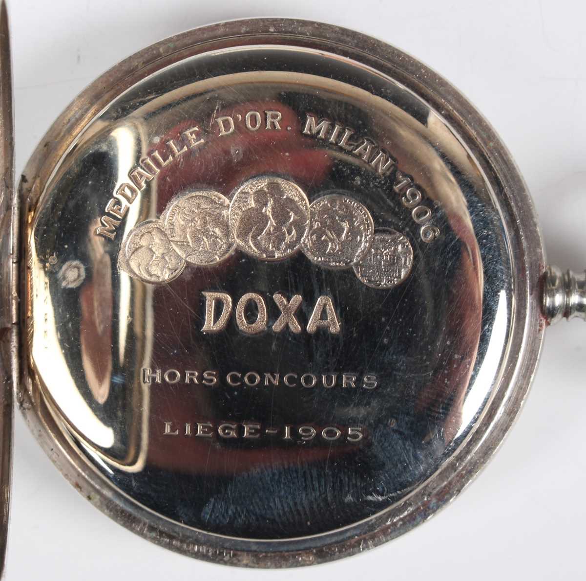 A Doxa nickel cased keyless wind open-faced gentleman's pocket watch with signed and jewelled - Image 4 of 11