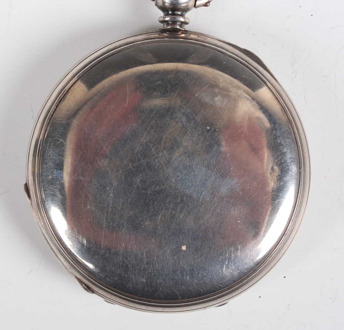 A late Victorian silver hunting cased keywind gentleman's pocket watch, the gilt three-quarter plate - Image 6 of 11