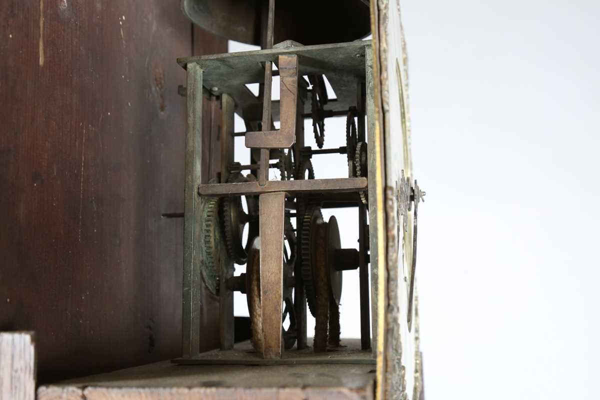 A mid-18th century oak longcase clock, the thirty hour movement striking on a bell via an outside - Image 4 of 10