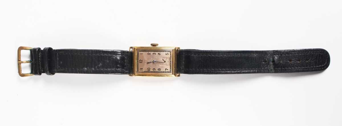 An Omega 18ct gold rectangular cased gentleman's wristwatch, circa 1939, the signed and jewelled - Bild 8 aus 8