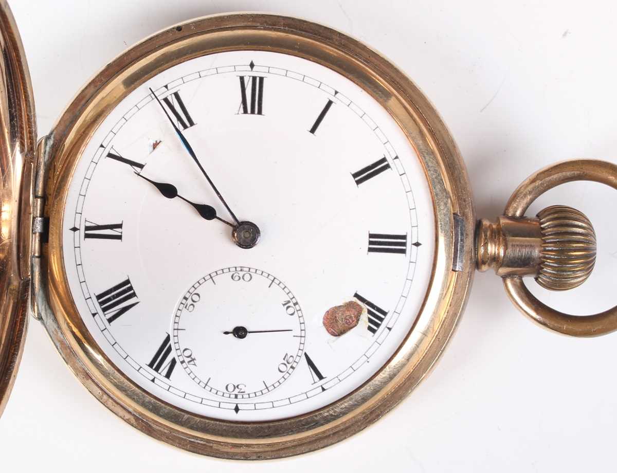 A gilt metal cased keyless wind open faced gentleman's dress pocket watch, the silvered dial with - Image 9 of 25