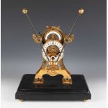 A late 20th century John Harrison replica gilt brass grasshopper escapement 'Sea Clock' timepiece,