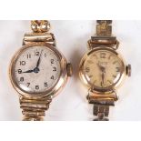 A Zodiac 18ct gold circular cased lady’s wristwatch with signed and jewelled movement, the signed