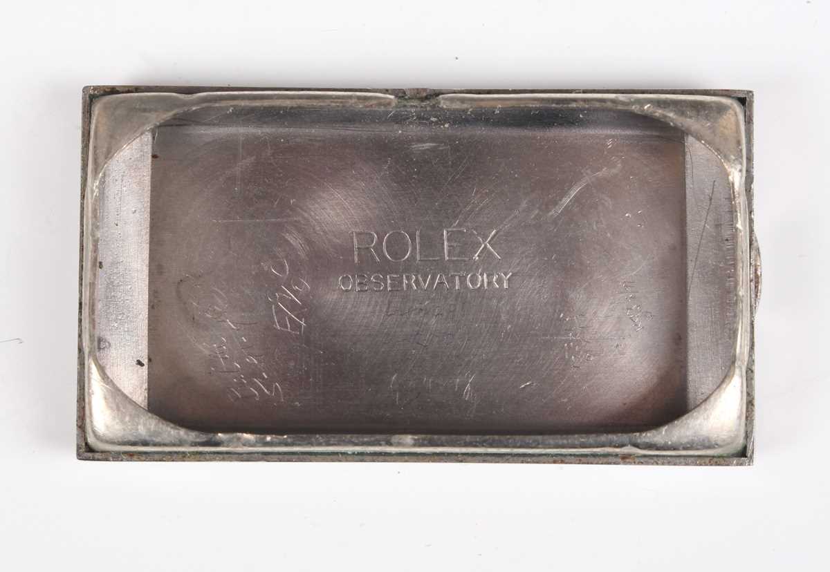 A Rolex Prince Observatory gilt metal fronted and steel backed rectangular cased gentleman's - Image 3 of 6