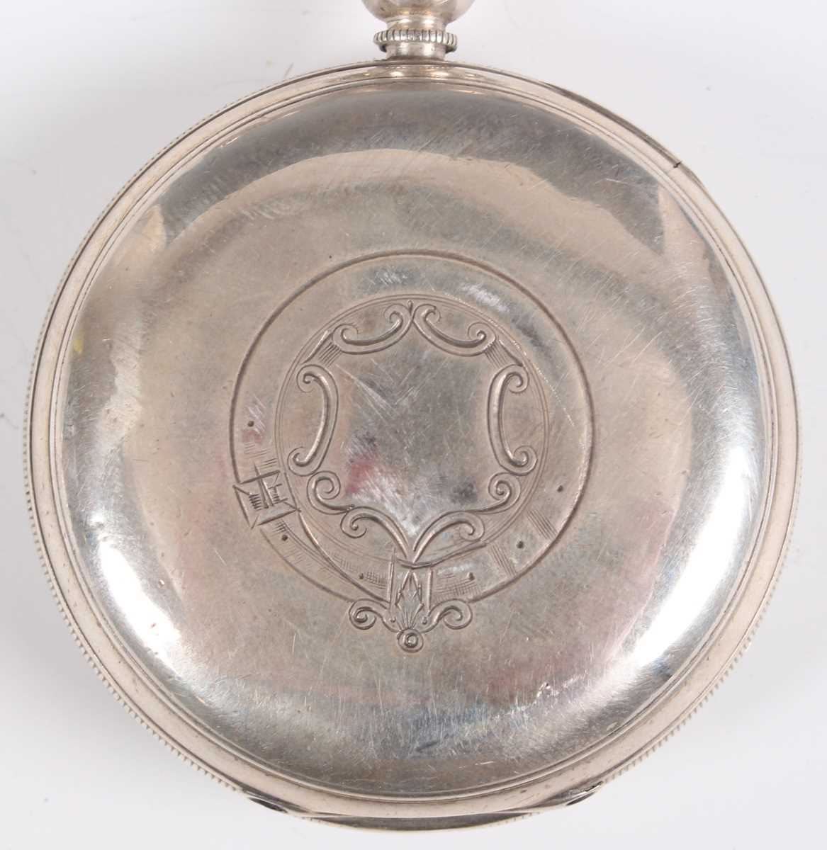 A Victorian silver cased keywind open faced gentleman's pocket watch with gilt fusee movement, the - Bild 10 aus 19