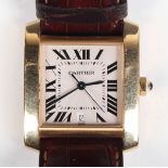 A Cartier Tank Française Automatic 18ct gold cased gentleman's wristwatch, Ref. 1840, with signed