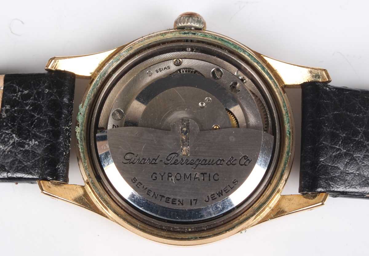 A Girard-Perregaux Gyromatic gilt metal fronted and steel backed gentleman's wristwatch, the - Bild 2 aus 8