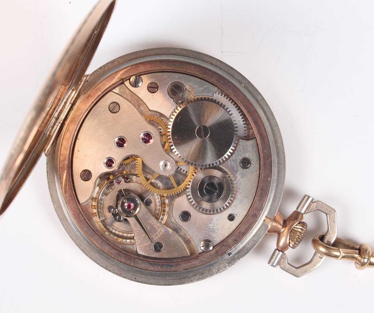 A 9ct two colour gold cased keyless wind open-faced gentleman's dress watch with unsigned jewelled - Image 3 of 8