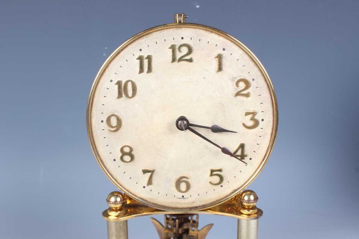 A 20th century brass lantern clock style mantel timepiece, height 24cm, together with a brass - Image 8 of 16