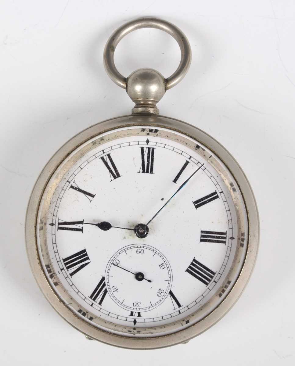 A green enamelled keyless wind open-faced lady’s fob watch with unsigned jewelled cylinder movement, - Image 7 of 26