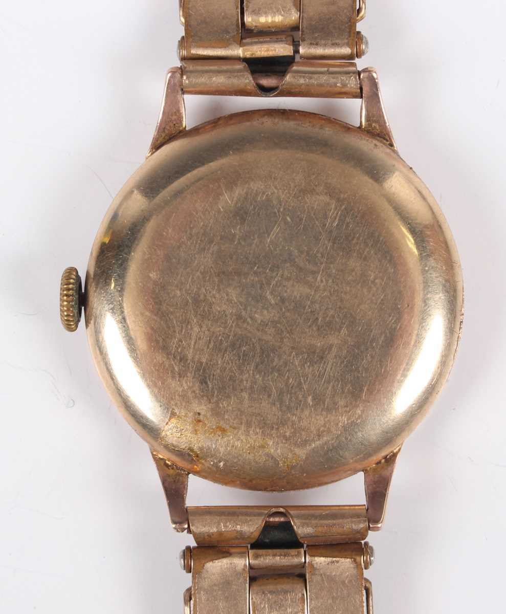 An Alprosa 9ct gold circular cased gentleman’s wristwatch with unsigned jewelled movement, the - Image 4 of 6