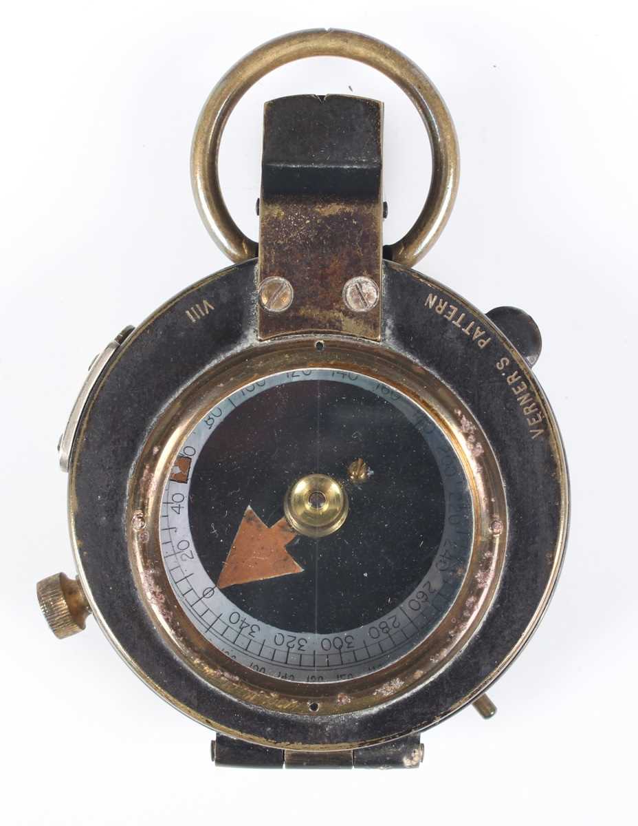 An early 20th century Negretti & Zambra lacquered brass cased pocket barometer, the signed - Image 10 of 13